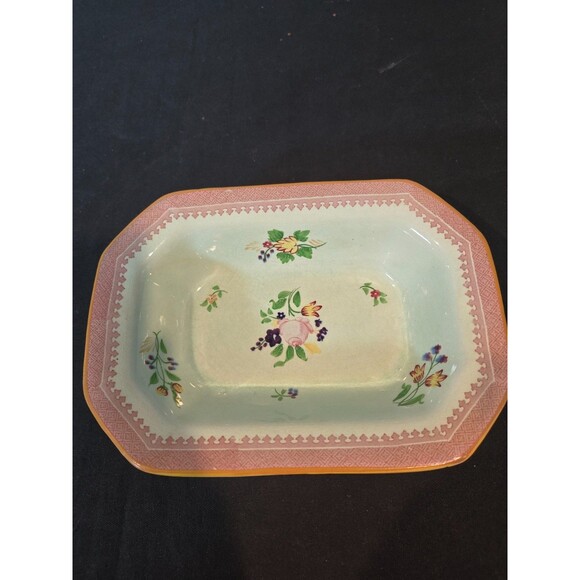 Adams Calyx Ware Hand Painted Lowestoft Vegetable Bowl 9.5" x 7.5" Vintage - Picture 1 of 9